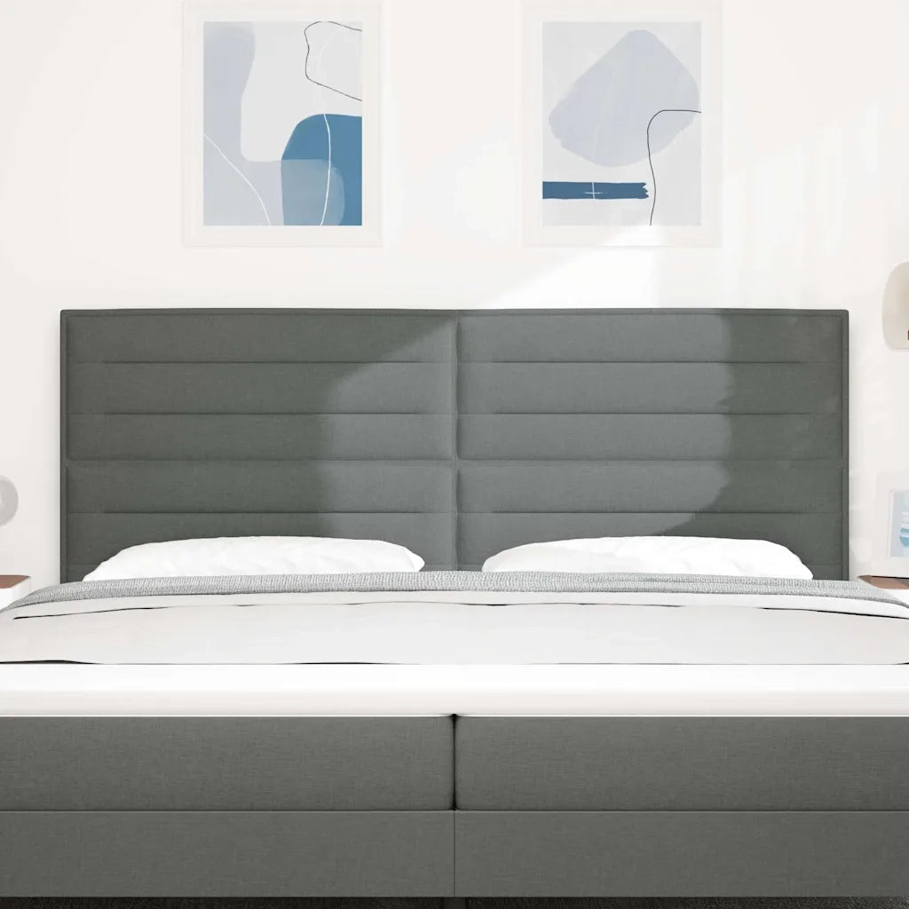 Testiera | Testata LED con strisce LED Grigio scuro 200 cm Tessuto