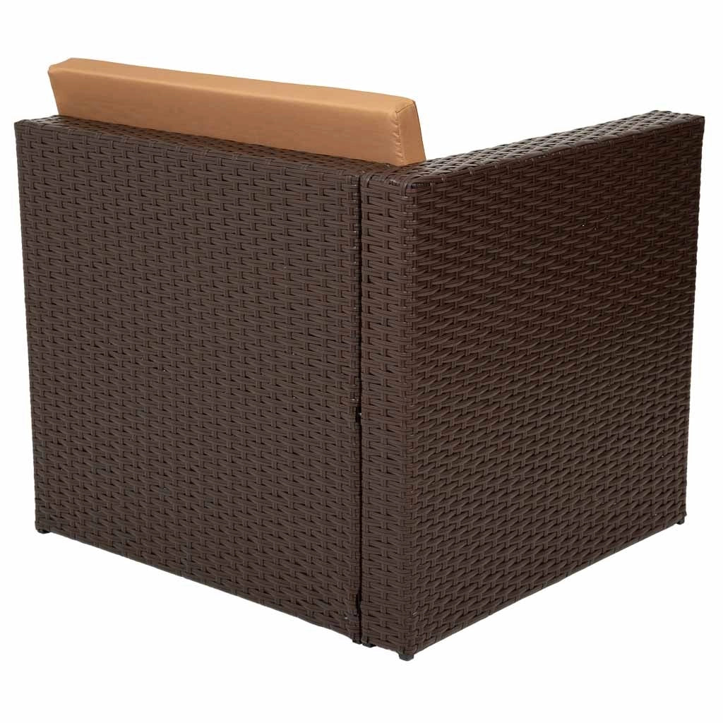 Set tavolo marrone, divano e 2 poltrone
