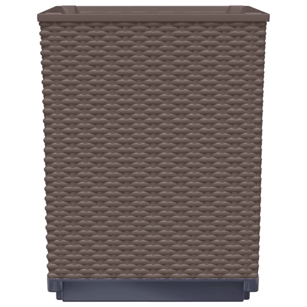 Fioriera rialzata per piante fiori giardino terrazze set da 2 30 x 30 x 37 cm polipropilene marrone 02_0038925