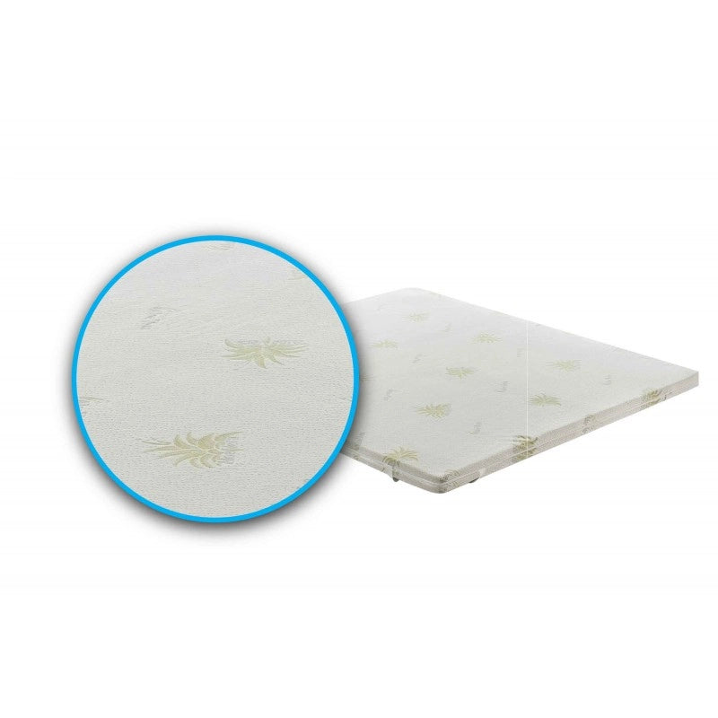 Topper correttore memory foam alto 7cm - rivestimento all’aloe vera - 140x200