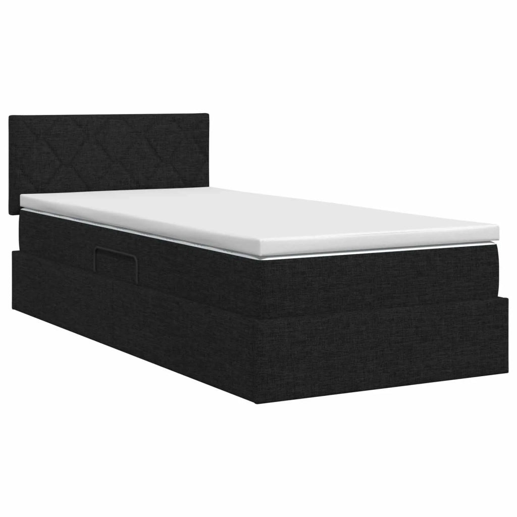 Letto con contenitore e materasso Nero 100 x 200 cm Velluto 3458666