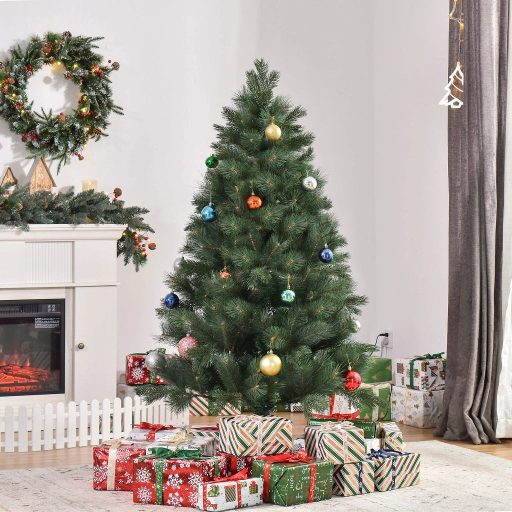 Albero di Natale Ø90 x 180 cm, abete artificiale, aghi realistici, verde