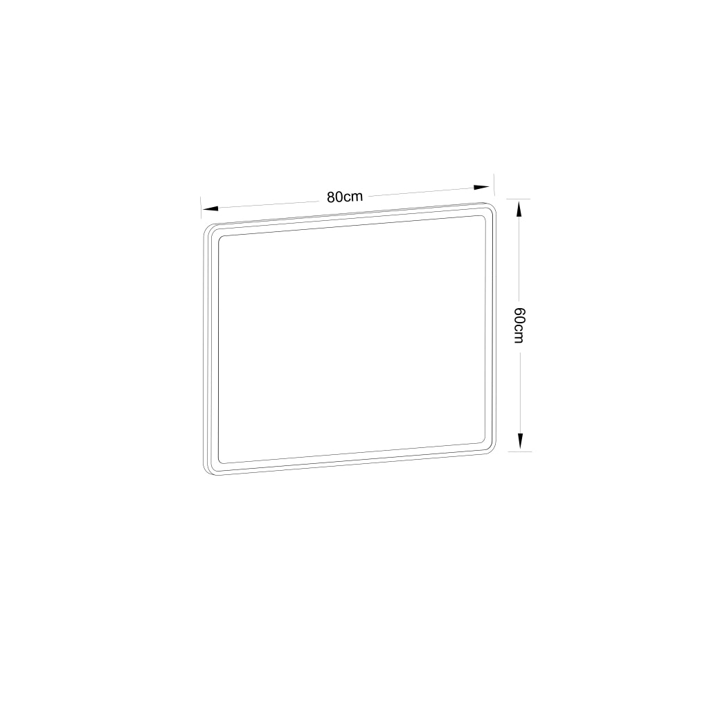 Specchio da bagno con luce dimmerabile; controllo touch e antiappannamento; montaggio orizzontale o verticale