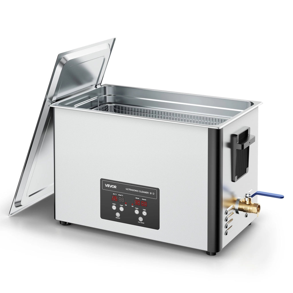 Pulitore a Ultrasuoni 30 L in Acciaio Inox 480W 40kHz con Schermo Digitale e Cestello Lavatrice Ultrasuoni per Officina e Fai da Te