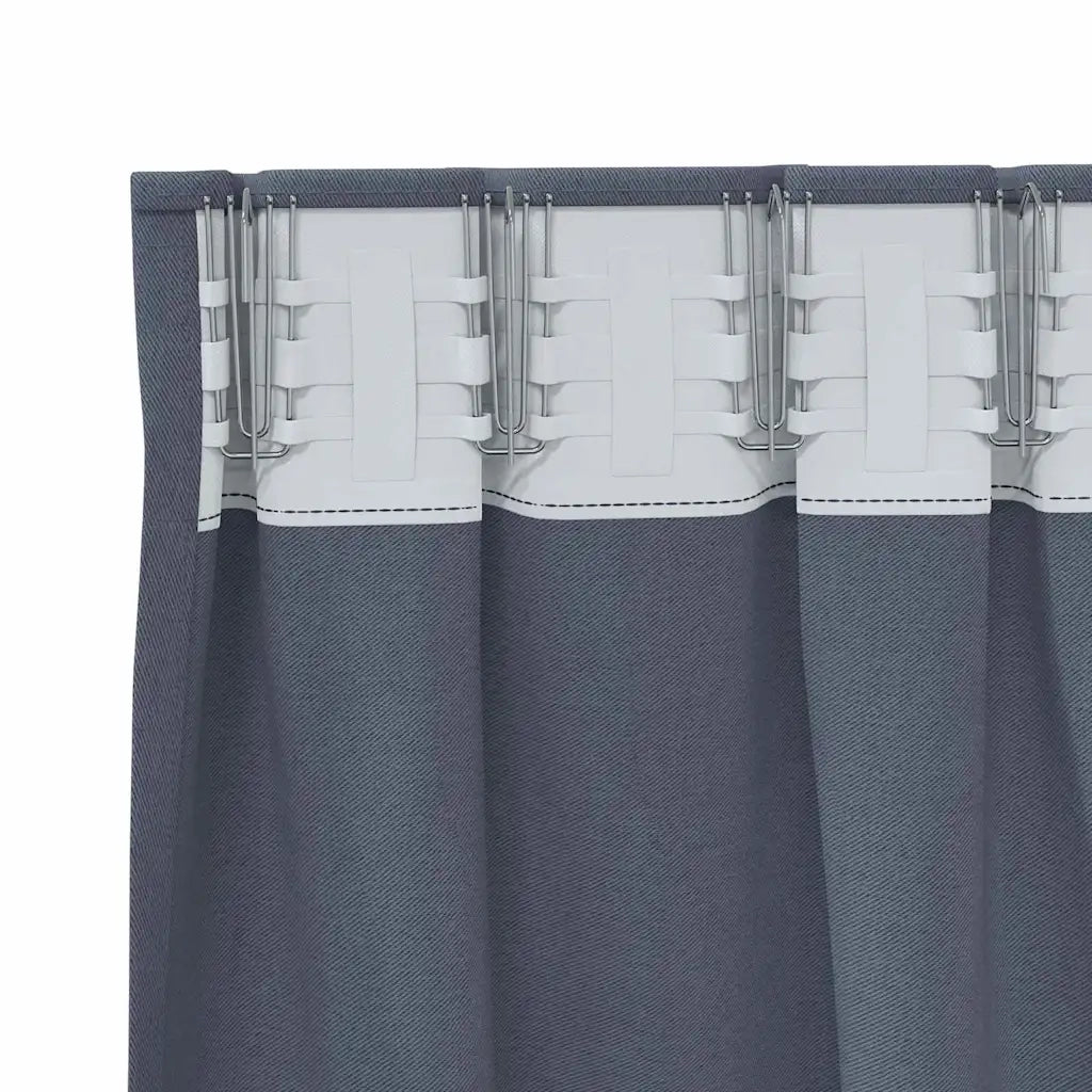 Tende Blackout con Anelli 2 pcs Antracite 140 x 140 cm 4107448