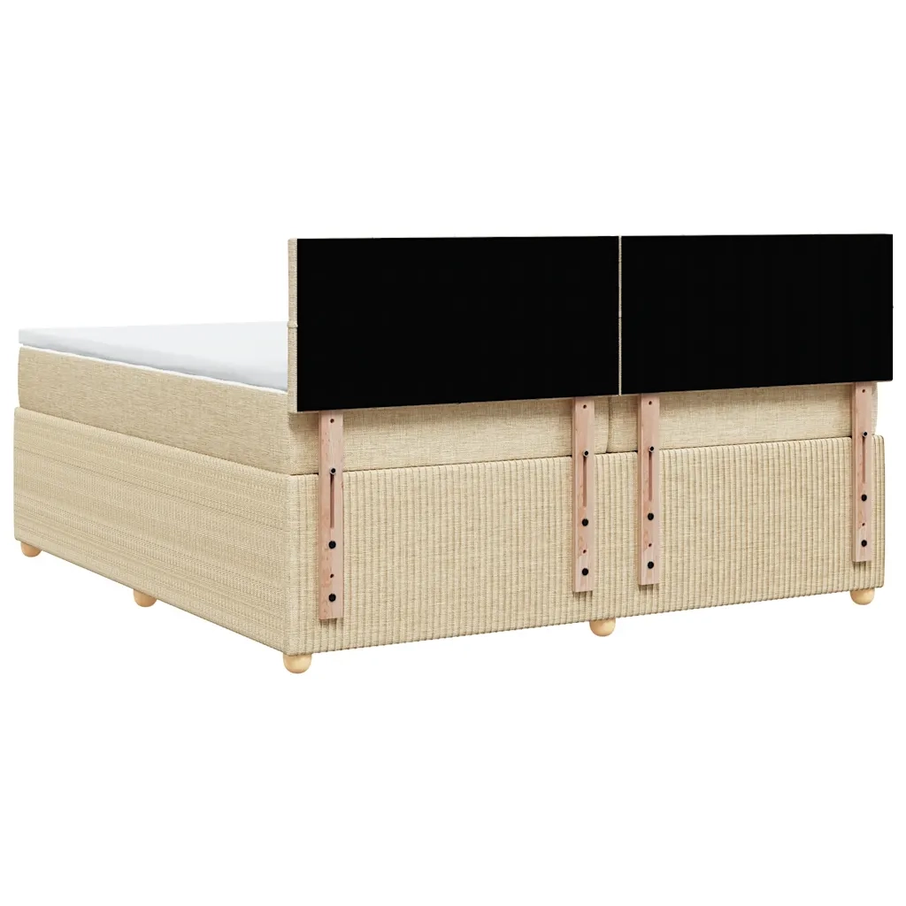 Giroletto a Molle con Materasso Crema 200x200 cm in Tessuto 3289868
