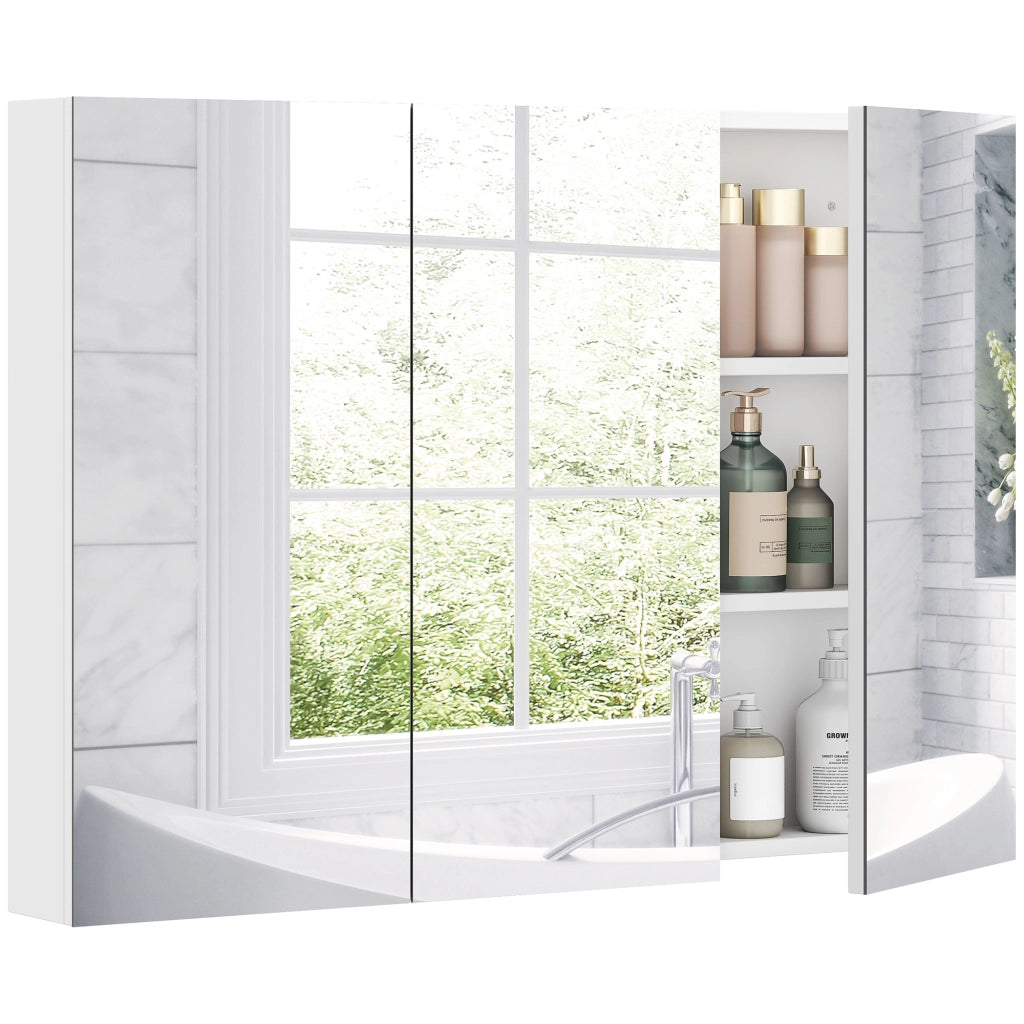 Armadio da bagno con specchio ¨C zephmum ¨C bianco 91.5x11.5x65cm