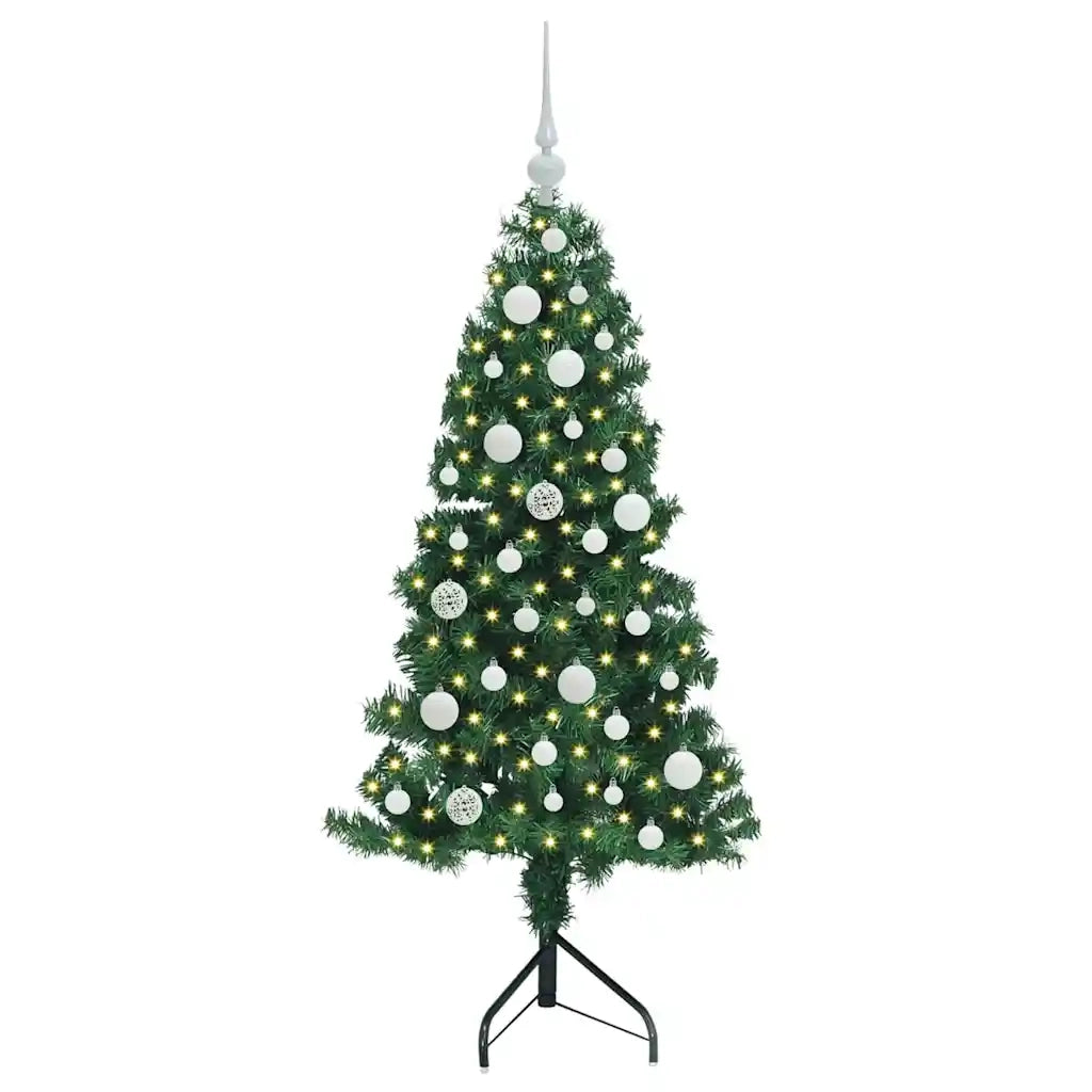 Albero di Natale Artificiale Angolare con 150 LED Verde 120 cm 3397244