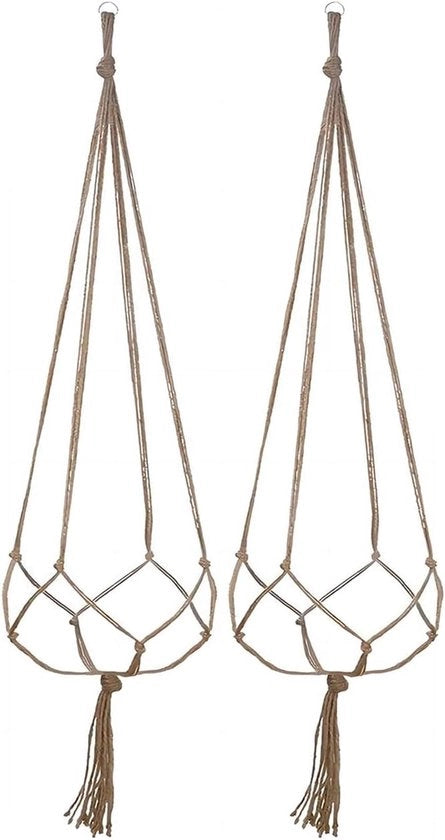 Set di 2 vasi da piante appesi - vasi da piante appesi - corda macramé per piante - vasi da piante appesi per esterno e interno - decorazione per balcone e plafond giardino - 105 cm x 2