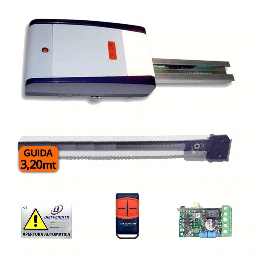KIT ZODIAC 60 SEZIONALE MOTORE BASCULANTE MOLLA FAAC GENIUS 6120041 GUIDA 3,2 M