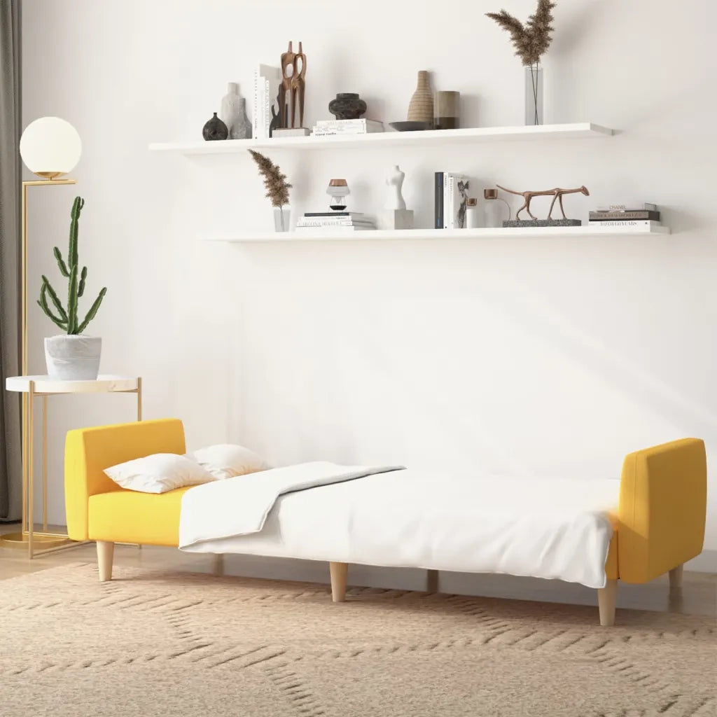 Divano letto | Sof¨¤ letto | Letto singolo a 2 Posti Giallo in Tessuto