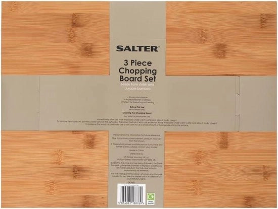 Piastra di taglio in legno di bambù reversibile - Salter con canale per succhi di frutta