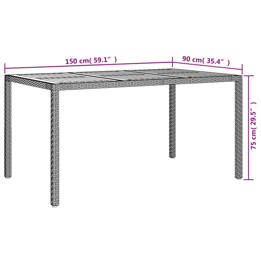 Set da Pranzo da Giardino 5 pz Nero con Cuscini in Polyrattan 3187398