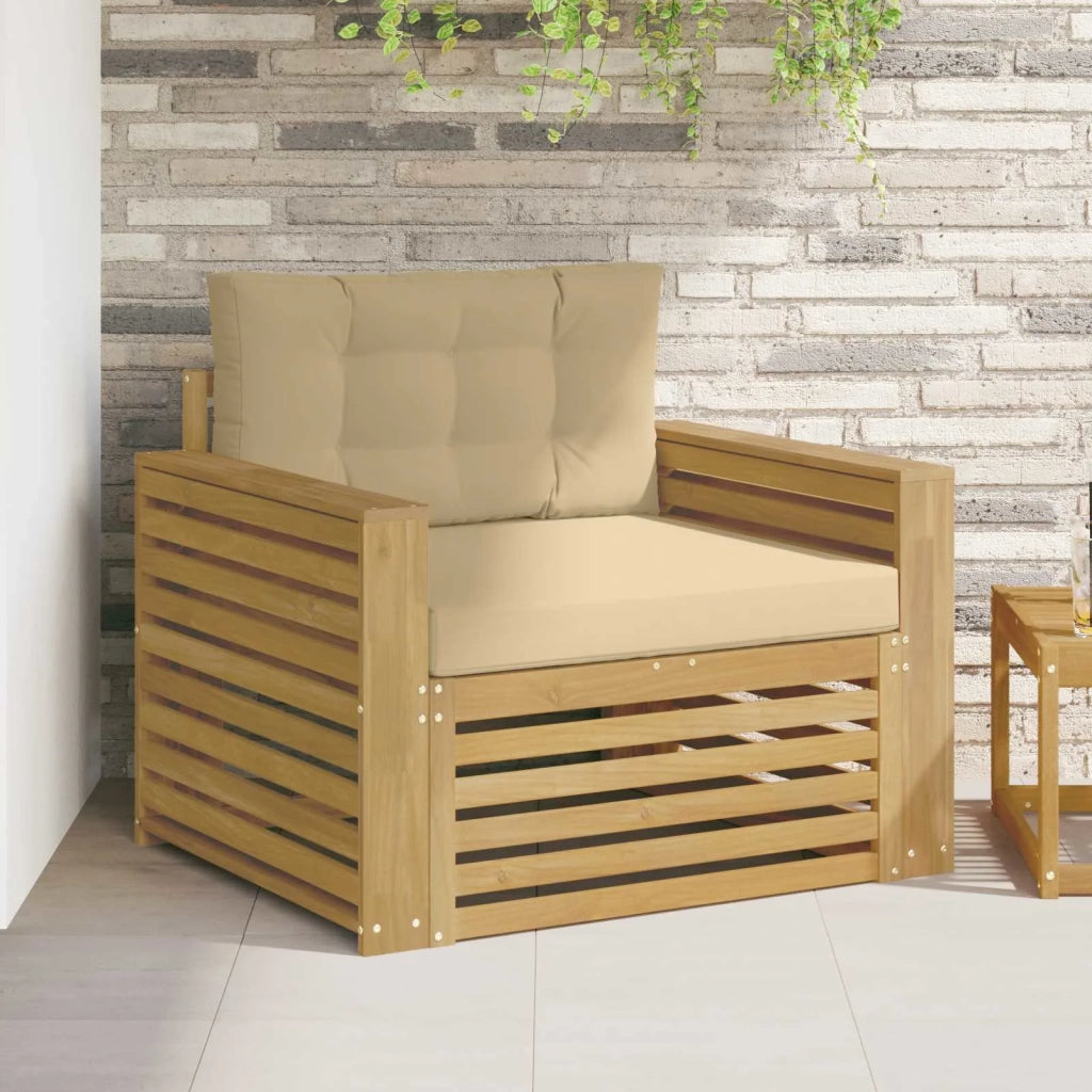 Divano da esterno Poliestere Bianco e Beige 3439145