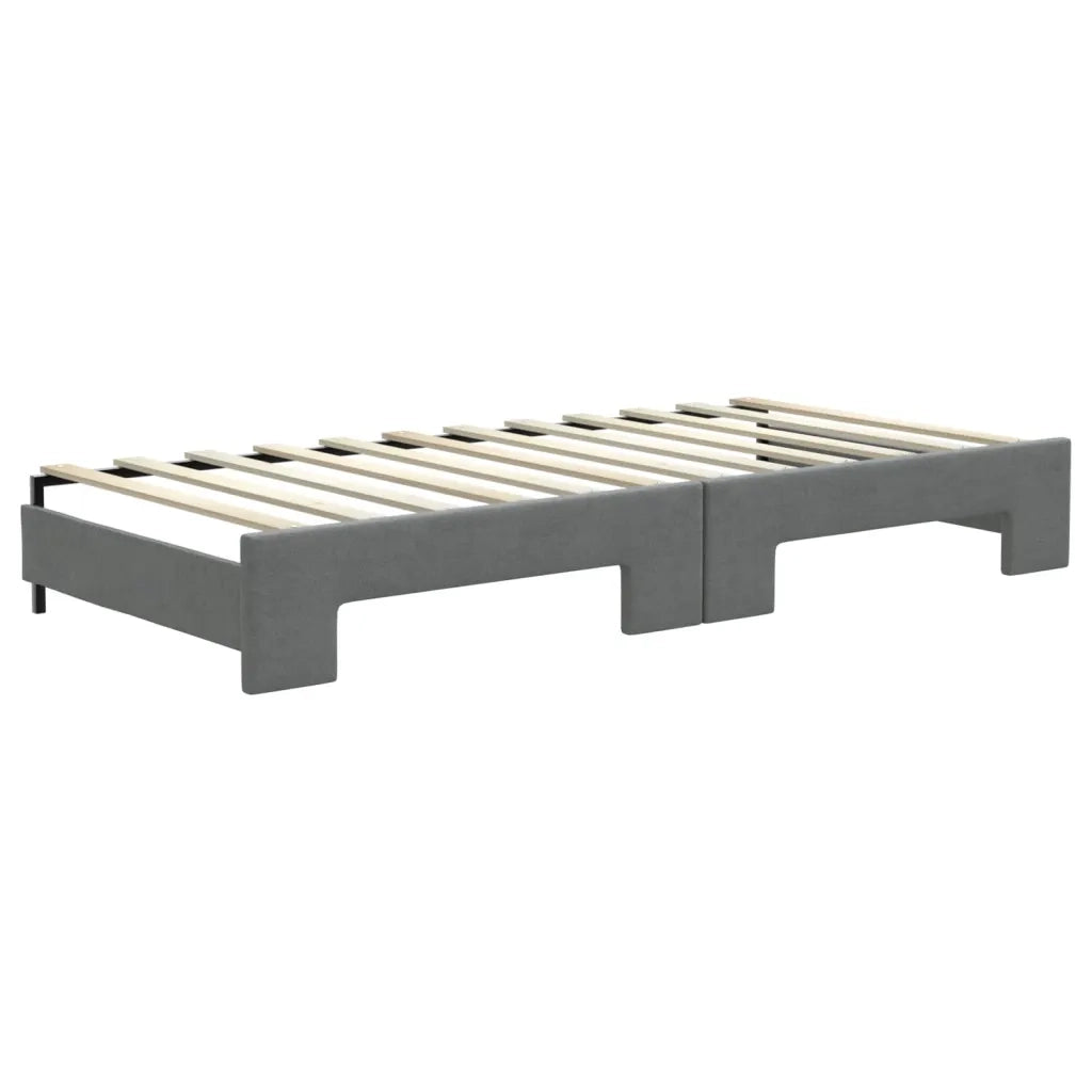 Divano Letto Estraibile Cassetti Grigio Scuro 100x200cm Tessuto 3196638