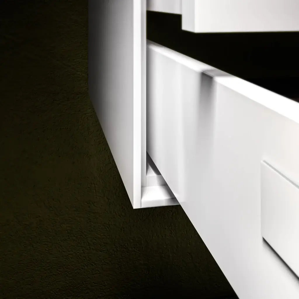 Mobile Bagno 80cm Sospeso Due Cassetti e Specchio - Cemento