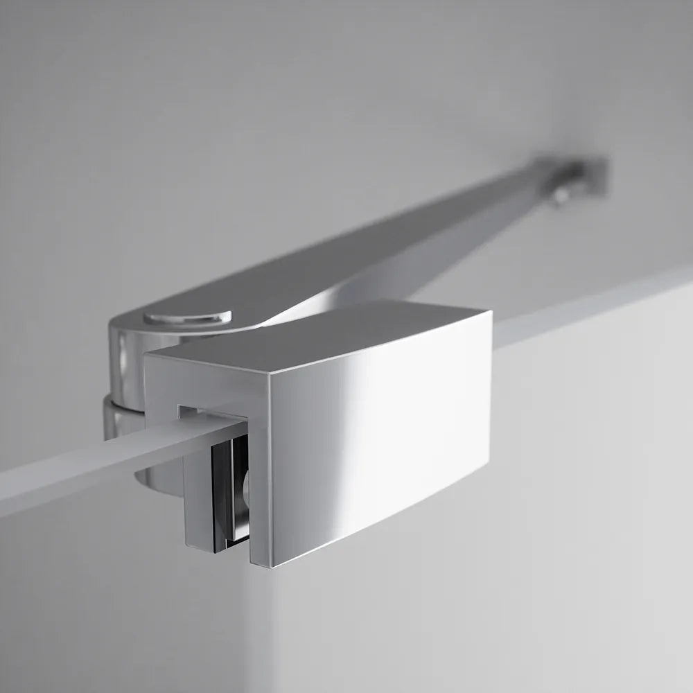 Porta doccia 190cm profili cromati apertura battente a destra con cerniere 100cm e parete fissa da 90cm vetro 8mm trasparente h195 | Fiji